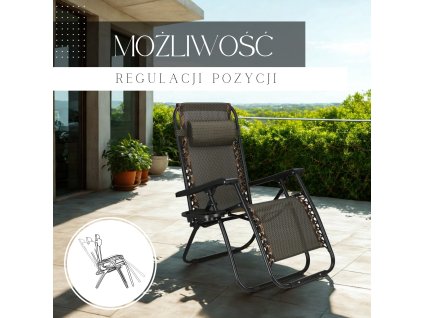 GC0001 ȘEZLONG DE GRĂDINĂ ZERO GRAVITY