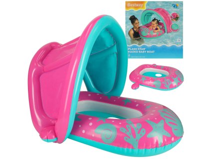 BESTWAY 34091 Plută gonflabilă cu acoperiș roz