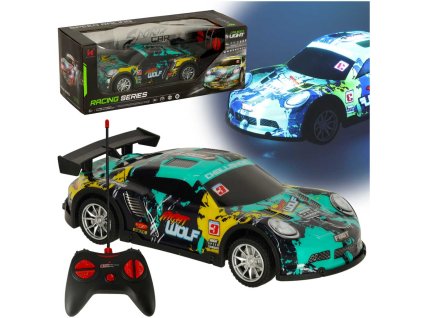 Mașină sport RC albastră și verde