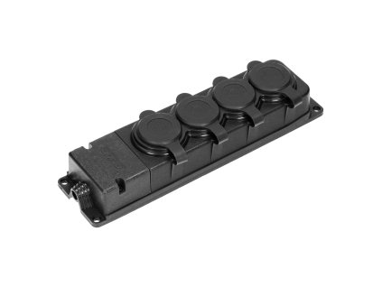 Prelungitor din cauciuc IP44, 4 prize, ignifug