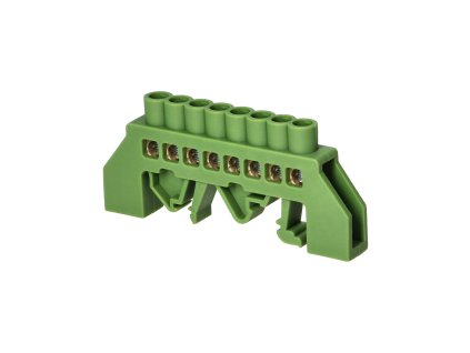 Bară de alamă verde PE, 8 conductori