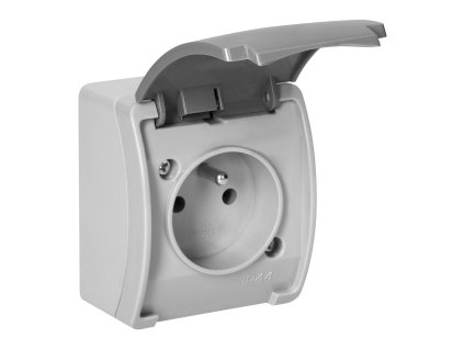 Priză IP44 cu capac gri-grafit 2P+E