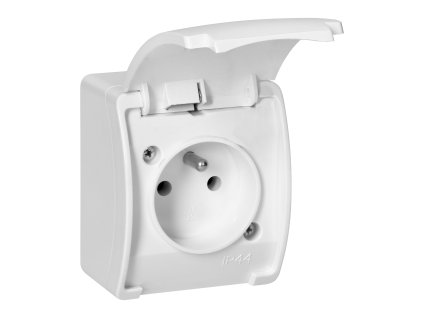 Priză albă impermeabilă 2P+E IP44