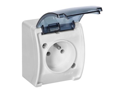 Priză 2P+E IP44 impermeabilă albă