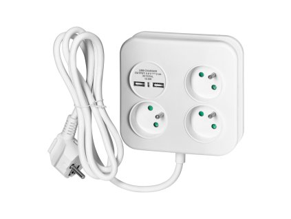 Bară de alimentare cu încărcare USB 3 prize 1,4m