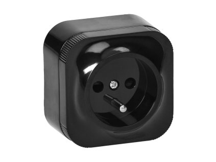 Priză de suprafață neagră 2P+E, 10 buc. IP20