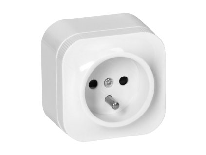 Priză de suprafață albă 2P+Z IP20, interior