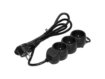 Prelungitor 3 prize 3m negru 16A