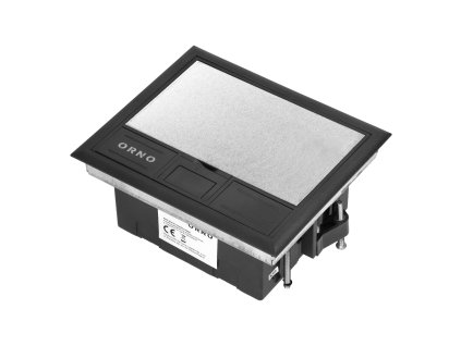 Cutie de pardoseală pentru prize, inox, negru