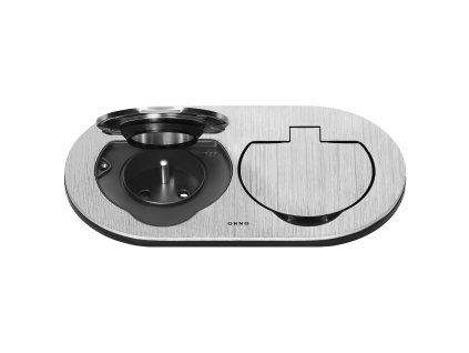 Priză ovală etanșată dublă IP55 argintie