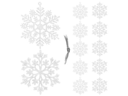 CA0750 DECORAȚIUNI DE CRĂCIUN "FULGI DE ZĂPADĂ" 10 CM 12 BUC.