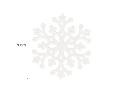 CA0717 DECORAȚIUNE DE CRĂCIUN "FULG DE NEA" 6 CM 8 BUC.
