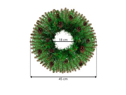 CA1439 CORONĂ DIAMANTATĂ CU CONURI DE BRAD 40 CM
