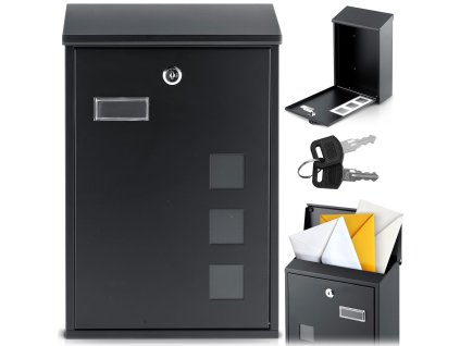 Cutie poștală 39x25,5x12 cm neagră HM-864