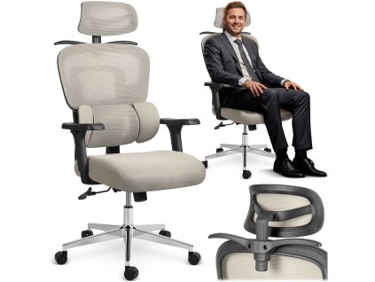 Scaun de birou cu plasă micro Sofotel Talin - gri