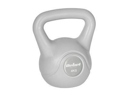 Kettlebell bituminos 4 kg gri REBEL ACTIVE