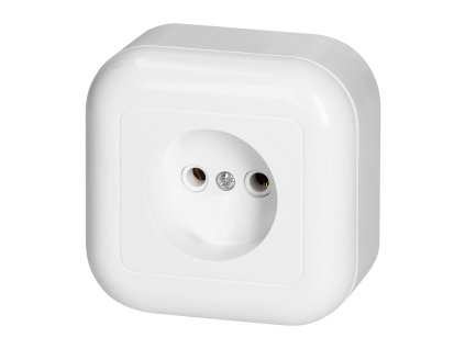 Priză aplicată simplă 2P, 16A, 250V, FAN, albă