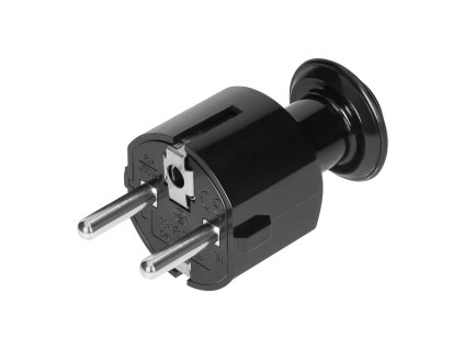 Ștecher simplu Uni-Schuko 16A, 230V, negru