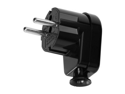 Ștecher unghiular Uni-Schuko 16A, 230V, negru