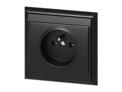 Priză încastrată simplă 2P+E Luna, 16A, 250V, PT-16L, negru