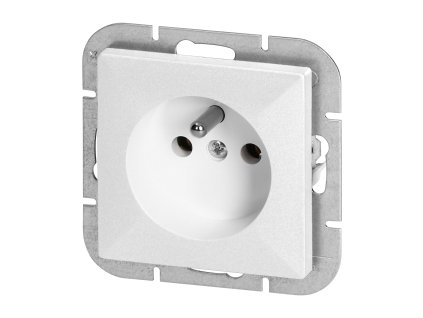 Priză încastrată simplă 2P+E Pearl, 16A, 250V, PT-16P, albă