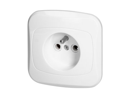 Priză încastrată simplă 2P+E, 16A, 250V, ATUT, albă