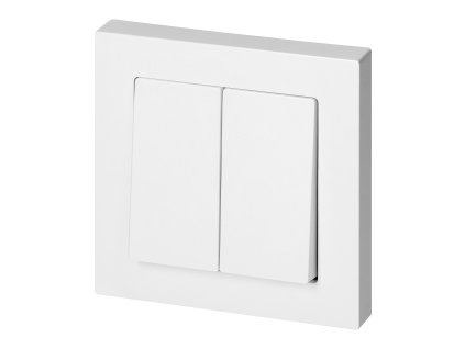 Comutator încastrat cu două butoane Malta 10A, 250V, WP-2M, alb