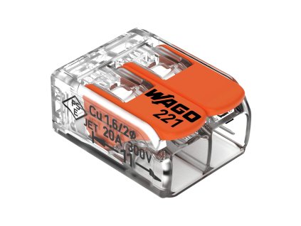 Conector de îmbinare pentru 2 conductori WAGO, model: 221-412,0,20-4,00mm², 5 buc.