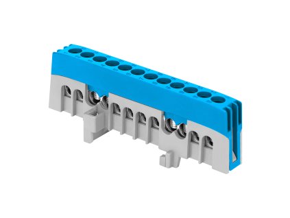 Bara colectoare izolată N, 12 fire, albastră