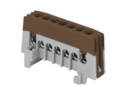 Bare de distribuție izolate L, 7 fire, maro