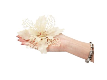 CA0806 DECORAȚIUNE DE CRĂCIUN "POINSETTIA" 16 CM