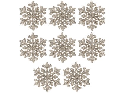 CA0718 DECORAȚIUNE DE CRĂCIUN "FULG DE ZĂPADĂ" 6 CM 8 BUC.