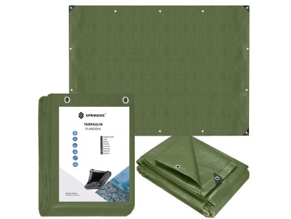 GA2128 PRELATĂ 4 X 8 M VERDE ÎNCHIS ARGINTIE