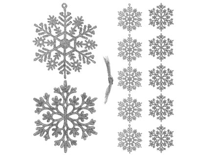 CA0749 DECORAȚIUNI DE CRĂCIUN "FULGI DE ZĂPADĂ" 10 CM 12 BUC.