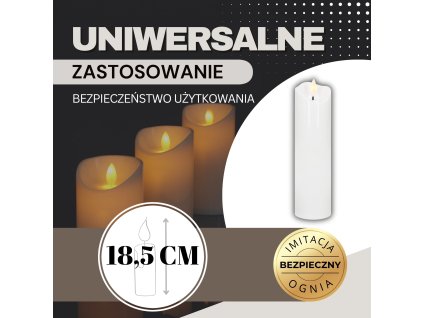 Lumânare LED 17,5 X 5 CM