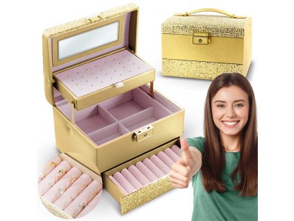 Cutie de bijuterii MS-705 Massido - aurie
