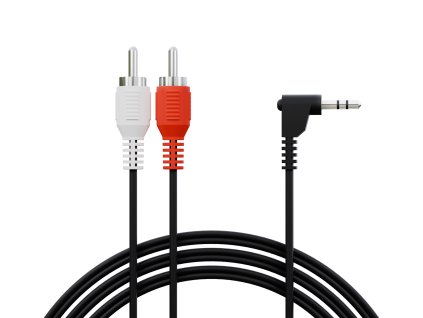 Conector KLINKA 3,5ST unghiular-2xCONECTOR RCA 1,5m