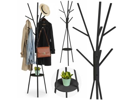 Cuier metalic de haine cu raft Massido MS-869