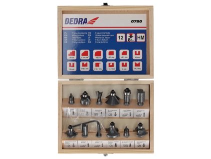 Set de 12 freze de formă DEDRA 0780 din carbide