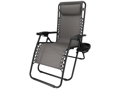 Șezlong pliabil, cu multiple poziții DEDRA N1027 ZERO GRAVITY, dimensiuni 157x65x107 cm