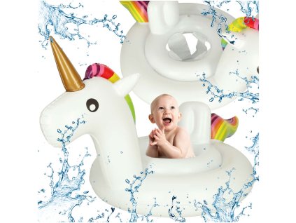 Colac gonflabil pentru copii cu unicorn și scaun 70 cm