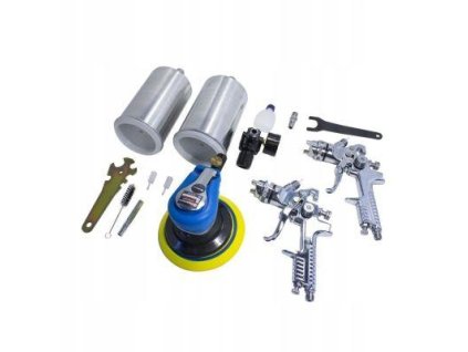 Set de pistol de pulverizare și șlefuit pneumatic.