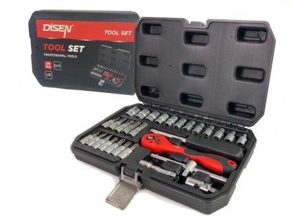 Set de unelte cu 29 de accesorii și cutie de depozitare 1/4