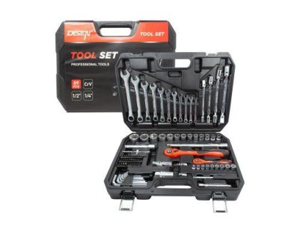 Set de unelte capete și biți 1/2'' 1/4'' 89 buc.