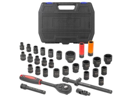 Set de chei cu impact cu prindere tip 1/2", 32 bucăți