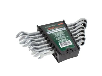 ROCKFORCE Set de chei plate și inelare 7 PIESE 8-19mm
