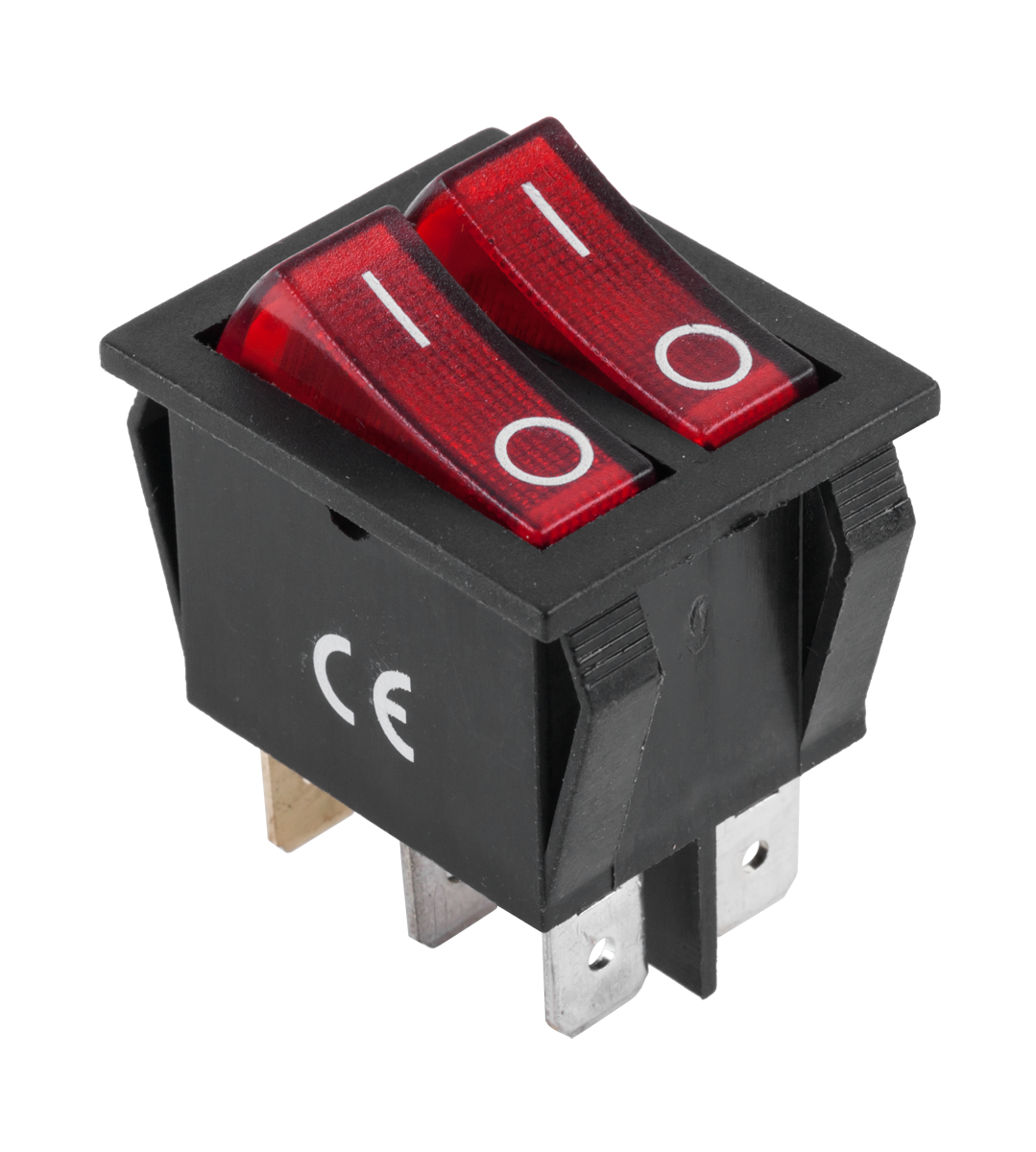 XTREME Comutator basculant 230V roșu dublu 6 pini PRK0049