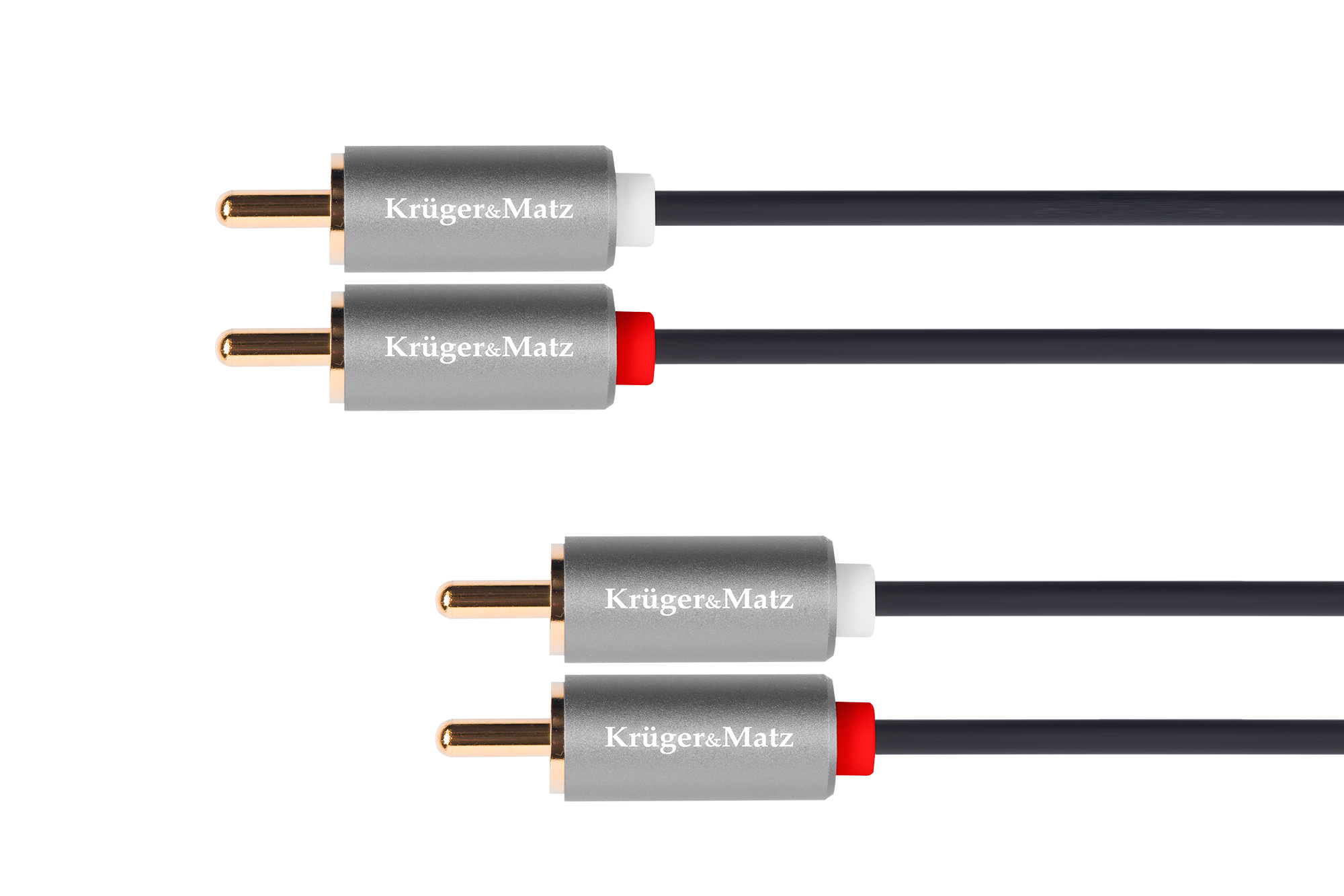 Kruger&Matz Cablu de conexiune 2RCA - 2RCA 1m negru KM1213