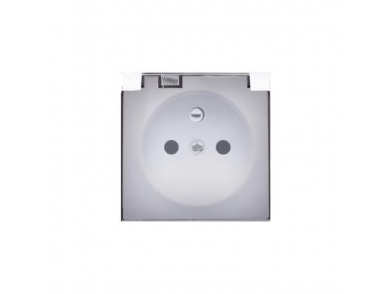 Kontakt-Simon Acoperire priză IP44 Simon 54 pentru rame PREMIUM, clapetă transparentă
