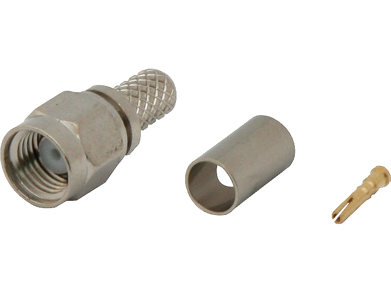 Conector pentru cablu coaxial SMA-R RG58 sertizat